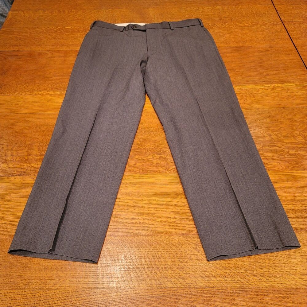 Brooks Brothers 1818 Madison 100% Wool Dress Pants Gray Pleated Cuffed 36x30